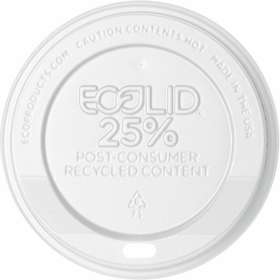 Eco-Products Evolution World Hot Cup Lids - Polystyrene - White - 1000 / Carton 