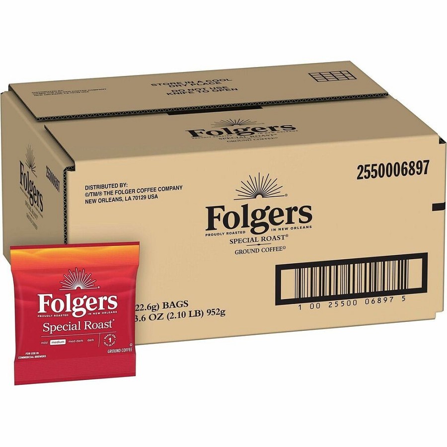 Folgers Fraction Pack Special Roast Coffee - Regular - Medium - 0.8 oz - Fraction Pack - 42 / Carton 
