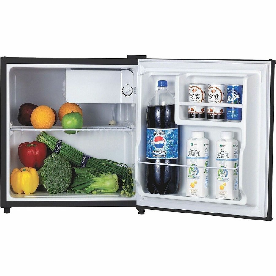 Lorell Compact Refrigerator - 1.60 ft³ - Manual Defrost - Manual Defrost - Reversible - 1.60 ft³ Net Refrigerator Capacity - Black - Steel, Fiberglass, Plastic 