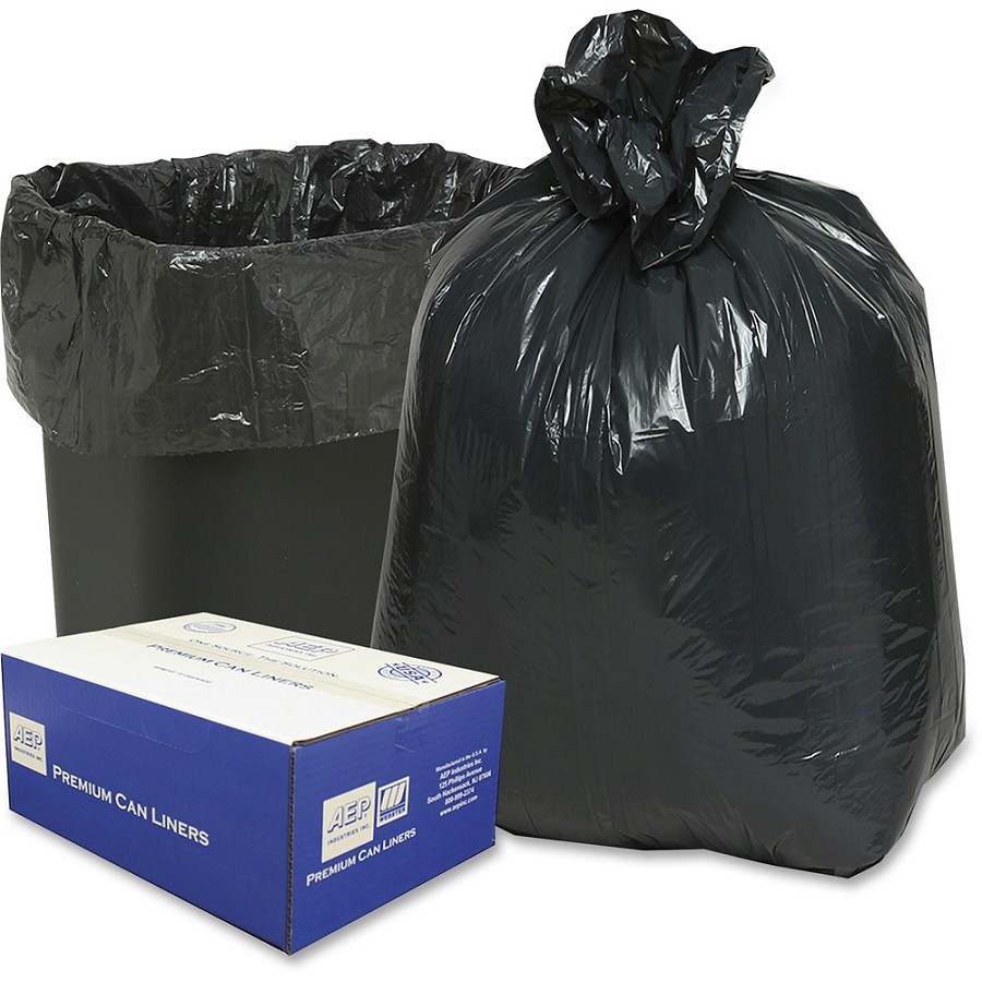Berry Opaque Linear Low-Density Can Liners - Small Size - 16 gal Capacity - 33' Length x 24' Width - Low Density - Black - Can - 500 / Carton 