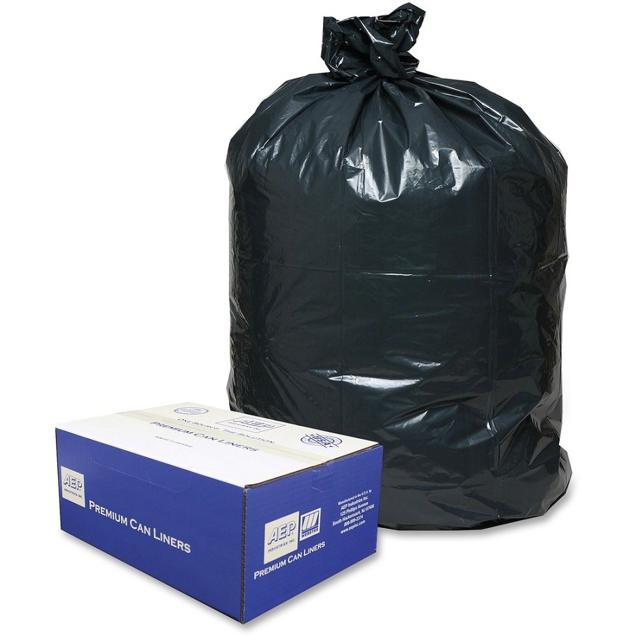 Berry Opaque Linear Low-Density Can Liners - Extra Large Size - 60 gal Capacity - 58' Length x 38' Width - Low Density - Black - Can - Recycled - 100 / Carton 