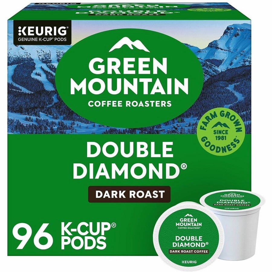 Green Mountain Coffee Roasters K-Cup Double Diamond Coffee - Compatible with Keurig Brewer - Regular - Dark - K-Cup - Double Diamond - 24/Box - 4 / Carton 