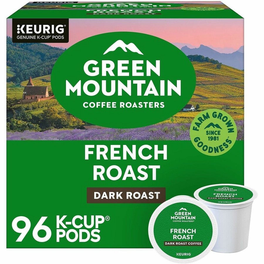 Green Mountain Coffee Roasters K-Cup French Roast Coffee - Compatible with Keurig Brewer - Regular - Dark - K-Cup - French Roast - 24/Box - 4 / Carton 