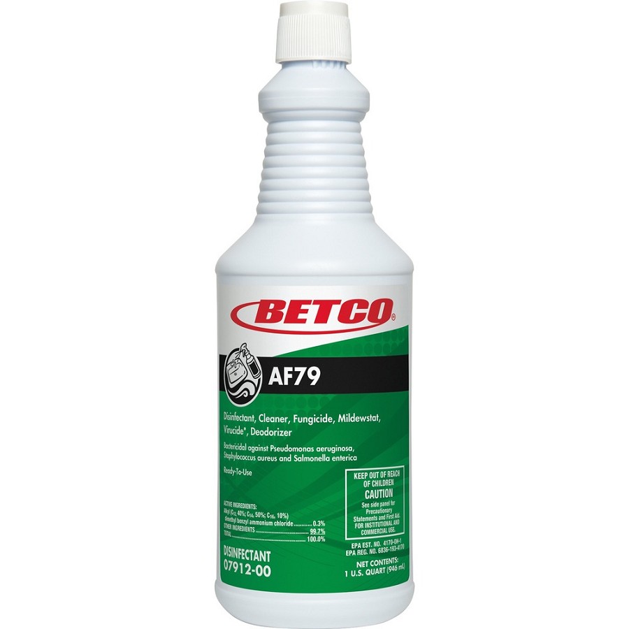 Betco AF79 Acid-Free Restroom Cleaner - For Restroom - Ready-To-Use - Spray - 32 fl oz (1 quart) - Citrus Bouquet Scent - Recommended For: Germs Remover, Soap Scum Remover - Disinfectant, Deodorize - Clear Blue - 1 Each 