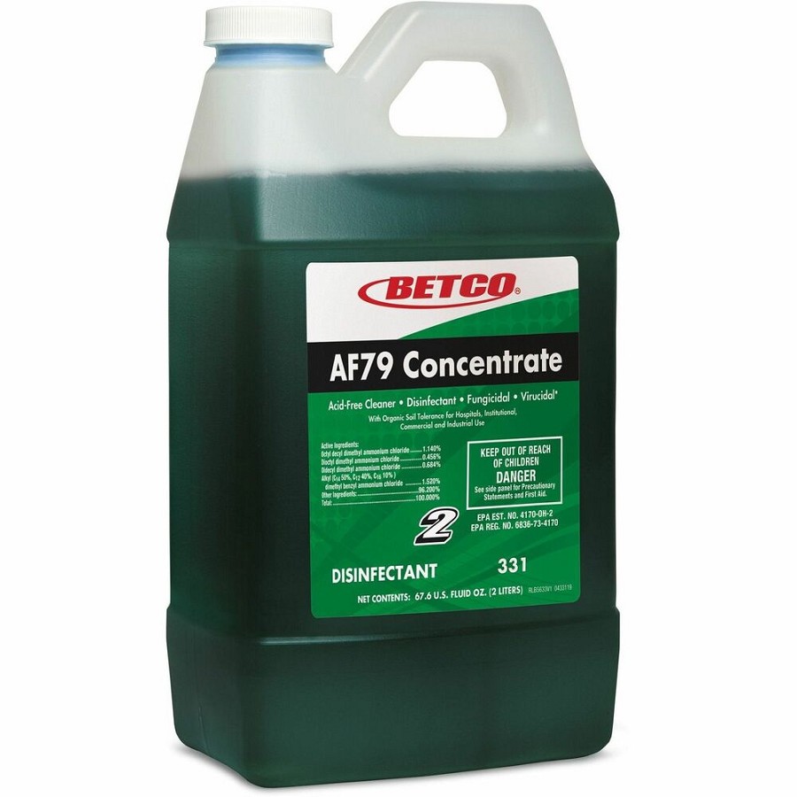 Betco FastDraw 2 AF79 Concentrate Disinfectant - For Porcelain, Bathtub, Washable Surface - 67.6 fl oz (2.1 quart) - Citrus Scent - Recommended For: Odor Remover, Soap Scum Remover - Disinfectant, Deodorize, Anti-bacterial, Non-abrasive - Clear Blue Bottl 
