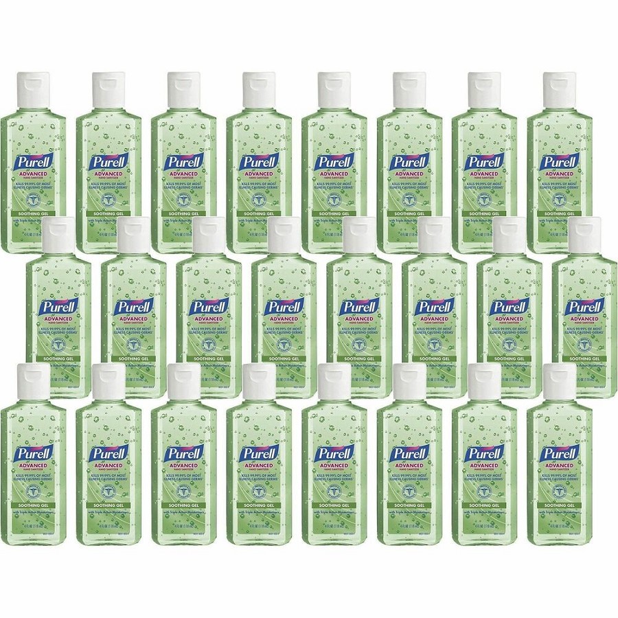 PURELL Hand Sanitizer Gel - Floral Scent - 4 fl oz - Squeeze Bottle Dispenser - Kill Germs - Hand - Moisturizing - Green - Non-sticky, Residue-free, Moisturizing - 24 / Carton 