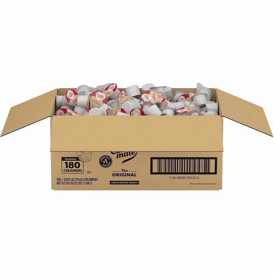 Coffee mate Original Nondairy Liquid Creamer Singles - Original Flavor - 0.38 fl oz (11 mL) - 180 Serving - 180 / Carton 