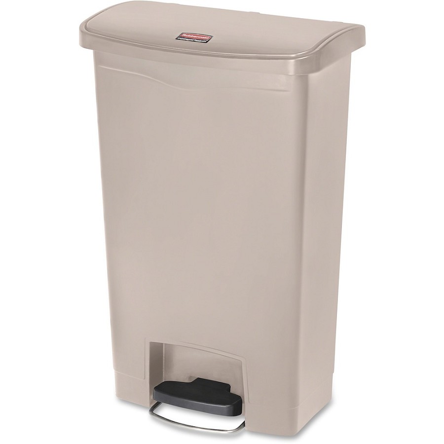 Rubbermaid Commercial Slim Jim 13G Front Step Container - 13 gal Capacity - 28.3' Height x 11.5' Width - Resin, Plastic, Poly - Beige - 1 Each 