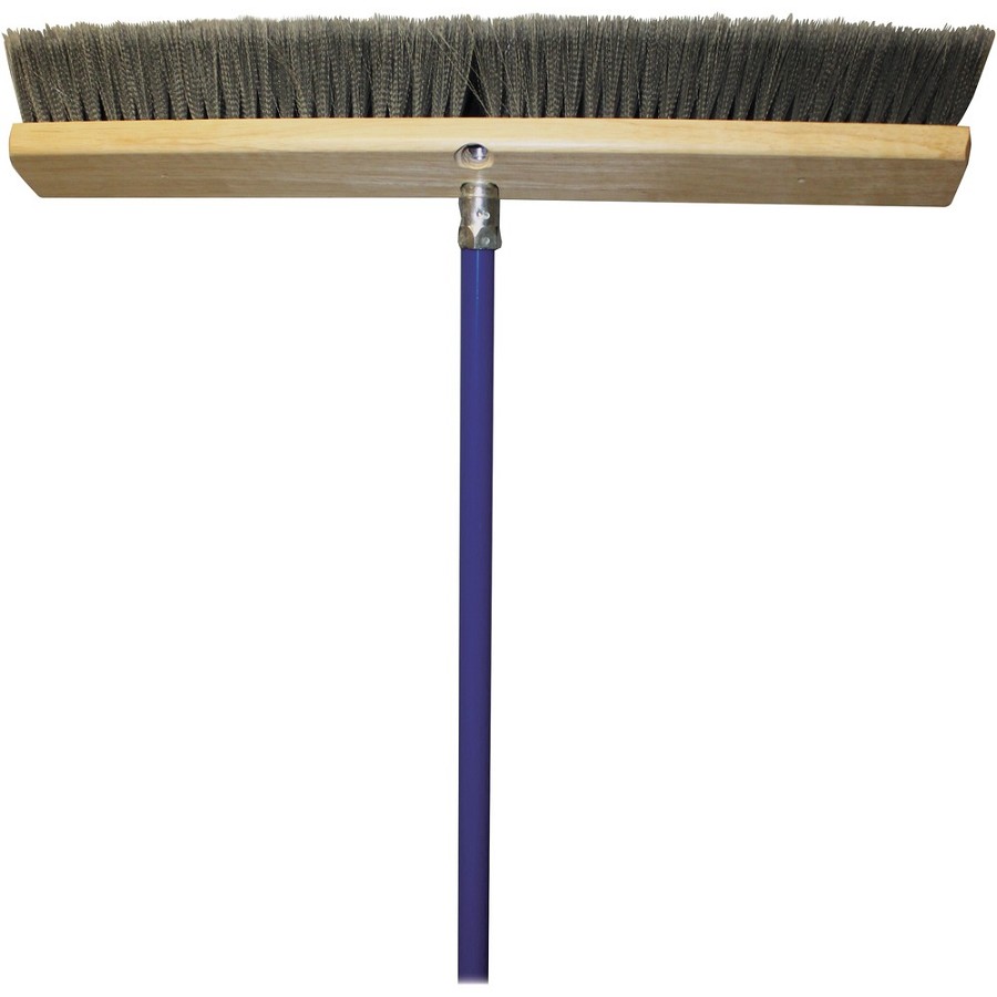 Genuine Joe All-Purpose Sweeper - Polypropylene Bristle - 24' Handle Width x 60' Handle Length - Metal Handle - Gray - 1 Each 