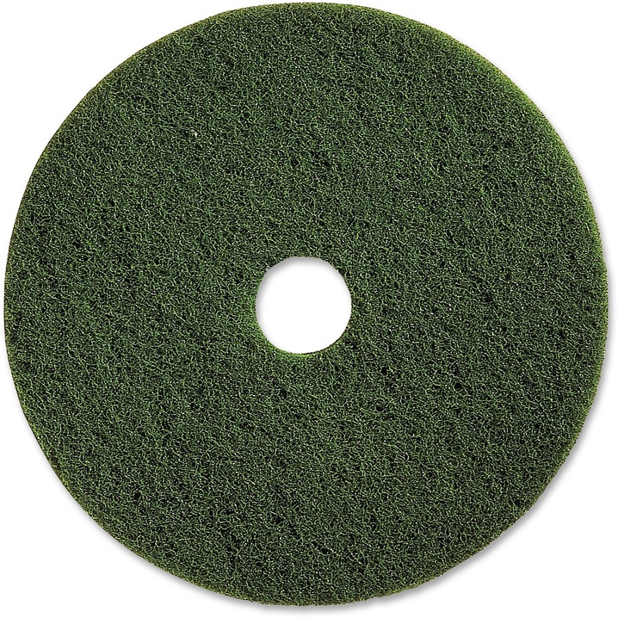 Genuine Joe 20' Scrubbing Floor Pad - 20' Diameter x 1' Thickness - Scrubbing, Floor - 350 rpm Maximum Speed Supported - Heavy Duty, Dirt Remover, Long Lasting, Durable - Fiber - Green - 5 / Carton 