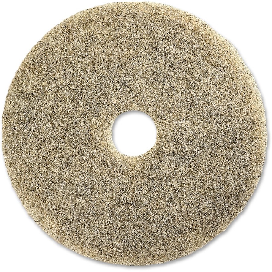 Genuine Joe 20' Multipurpose Floor Pad - 20' Diameter x 1' Thickness - Multipurpose, Floor - 3000 rpm Maximum Speed Supported - Durable, Washable, Dust Resistant, Long Lasting - Rubber, Synthetic Fiber, Fiber - Natural - 5 / Carton 