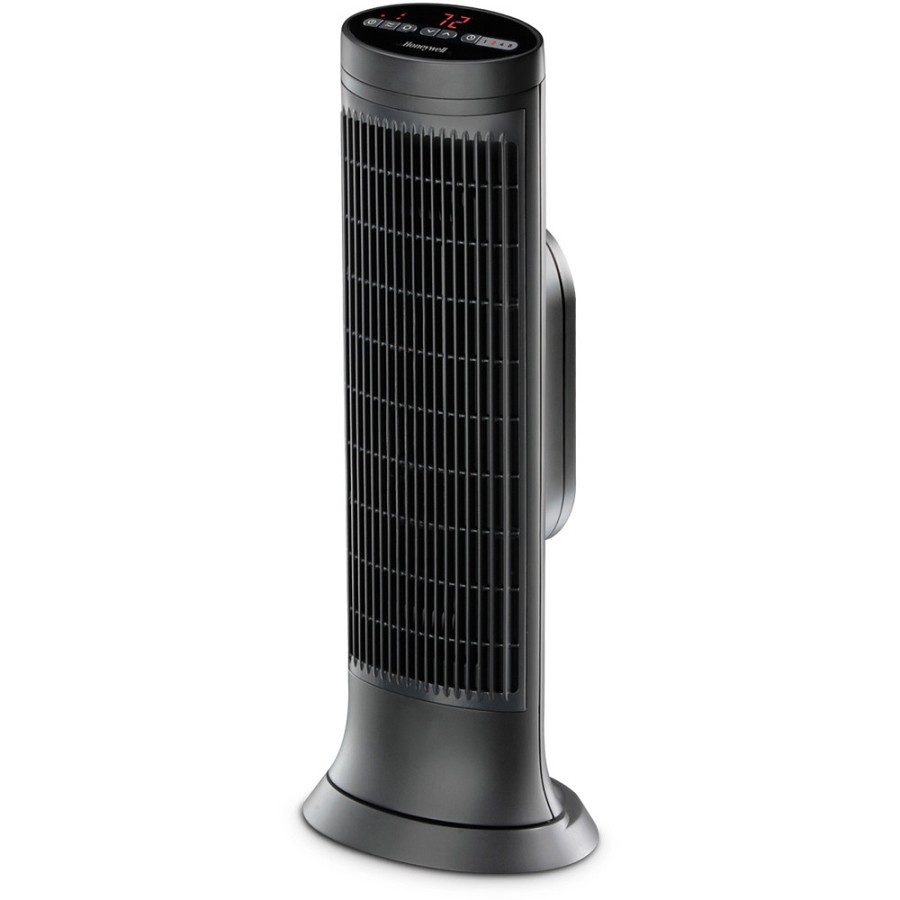 Honeywell Digital Ceramic Tower Heater - Ceramic - Electric - 1500 W - 2 x Heat Settings - Timer - 1500 W - Oscillation - Indoor - Tower - Dark Gray - 1 / Each 