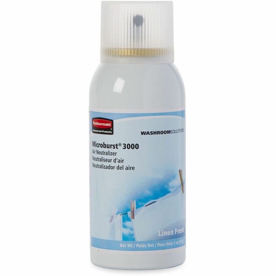 Rubbermaid Commercial 3000 Dispenser Refill Linen Fresh Air Spray - Aerosol - 6000 ft³ - 2 fl oz (0.1 quart) - Linen - 12 / Carton 
