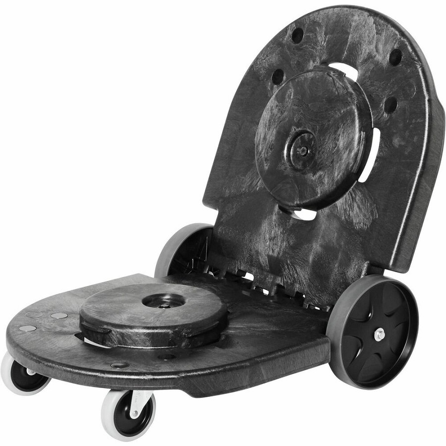 Rubbermaid Commercial Brute Tandem Dolly for 2620, 2632, 2643, 2655, 3526, 3536 Containers - 400 lb Load Capacity - 8' , 3' Caster Size - 45' Length x 20.20' Width x 8' Height - Black - 1 Each 