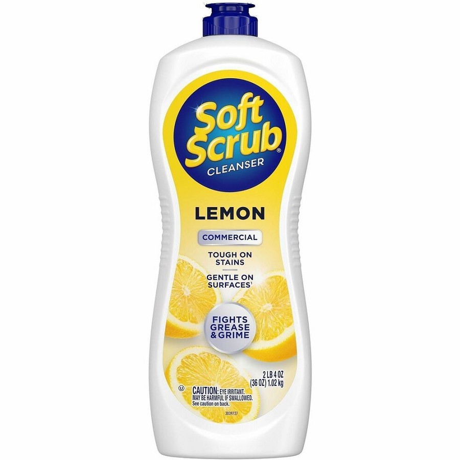 Soft Scrub All Purpose Cleanser - For Multi Surface, Multipurpose - 36 fl oz (1.1 quart) - Lemon Scent - Non-scratching, Residue-free - Clear - 6 / Carton 