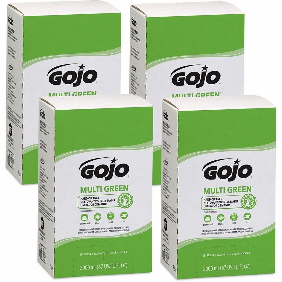 Gojo Multi Green Hand Cleaner - Citrus Scent - 2.11 quart - Soil Remover, Dirt Remover, Kill Germs - Hand - Green - Non-abrasive - 4 / Carton 