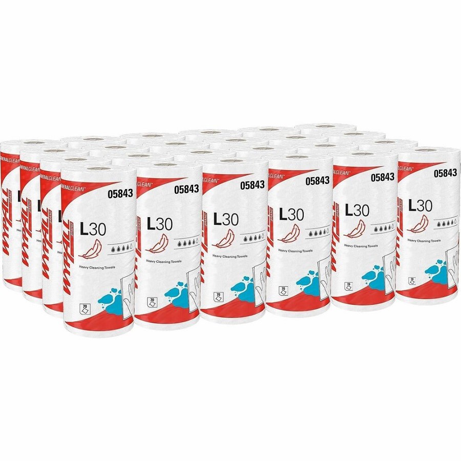 Wypall GeneralClean L30 Heavy Cleaning Towels - 11' Width x 10.40' Length - 70 Sheets/Roll - White - 24 / Carton 