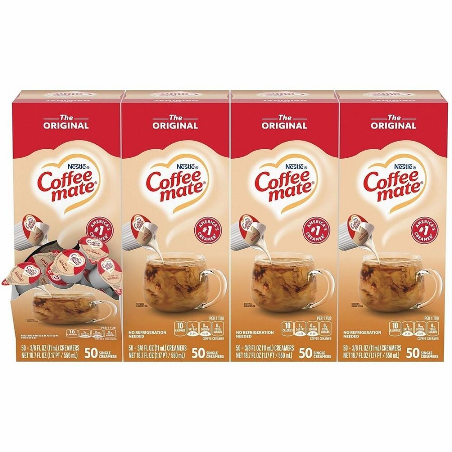 Coffee mate Original Nondairy Liquid Creamer Singles - Original Flavor - 0.38 fl oz (11 mL) - 200 Serving - 50/Box - 4 / Carton 