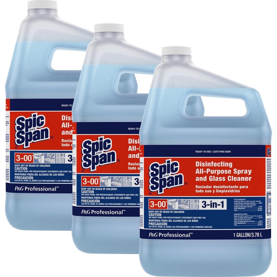 Spic and Span 3-in-1 All-Purpose Glass Cleaner - For Multipurpose, Multi Surface - Concentrate - Spray - 128 fl oz (4 quart) - Fresh Scent - Recommended For: Grease Remover, Bacteria Remover, Virus Remover - Heavy Duty, Disinfectant, Anti-bacterial, Non-s 