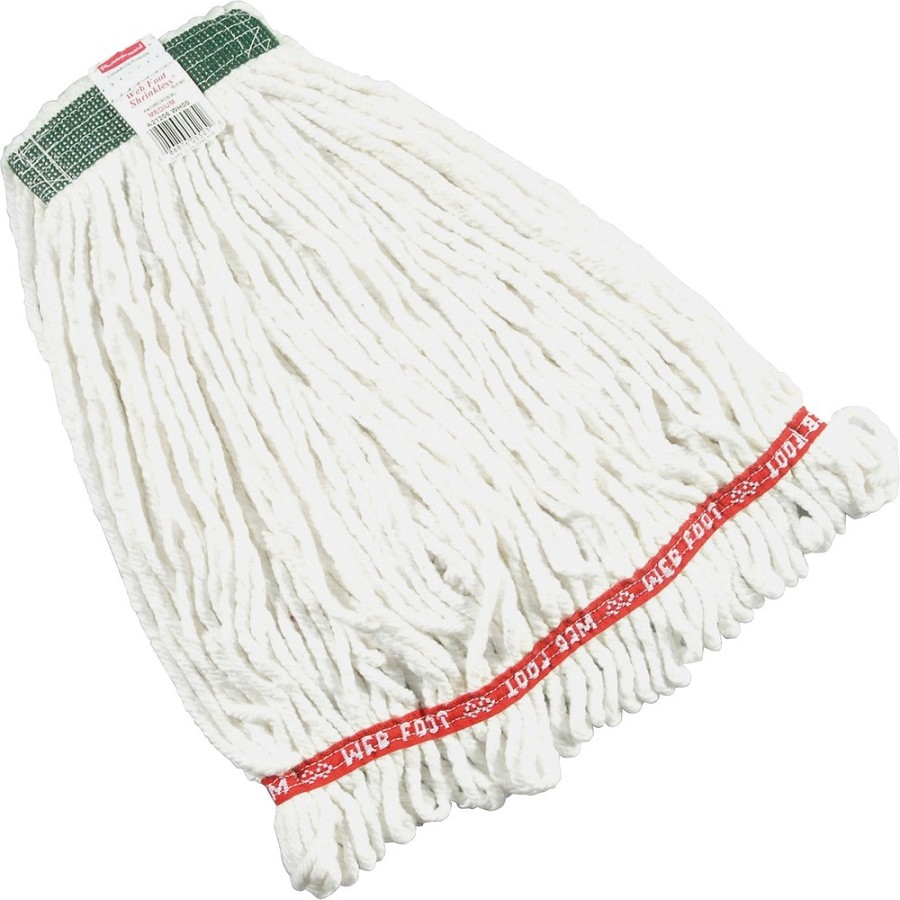 Rubbermaid Commercial Web Foot Shrinkless Wet Mop - Cotton, Synthetic Yarn, PVC - 6 / Carton 