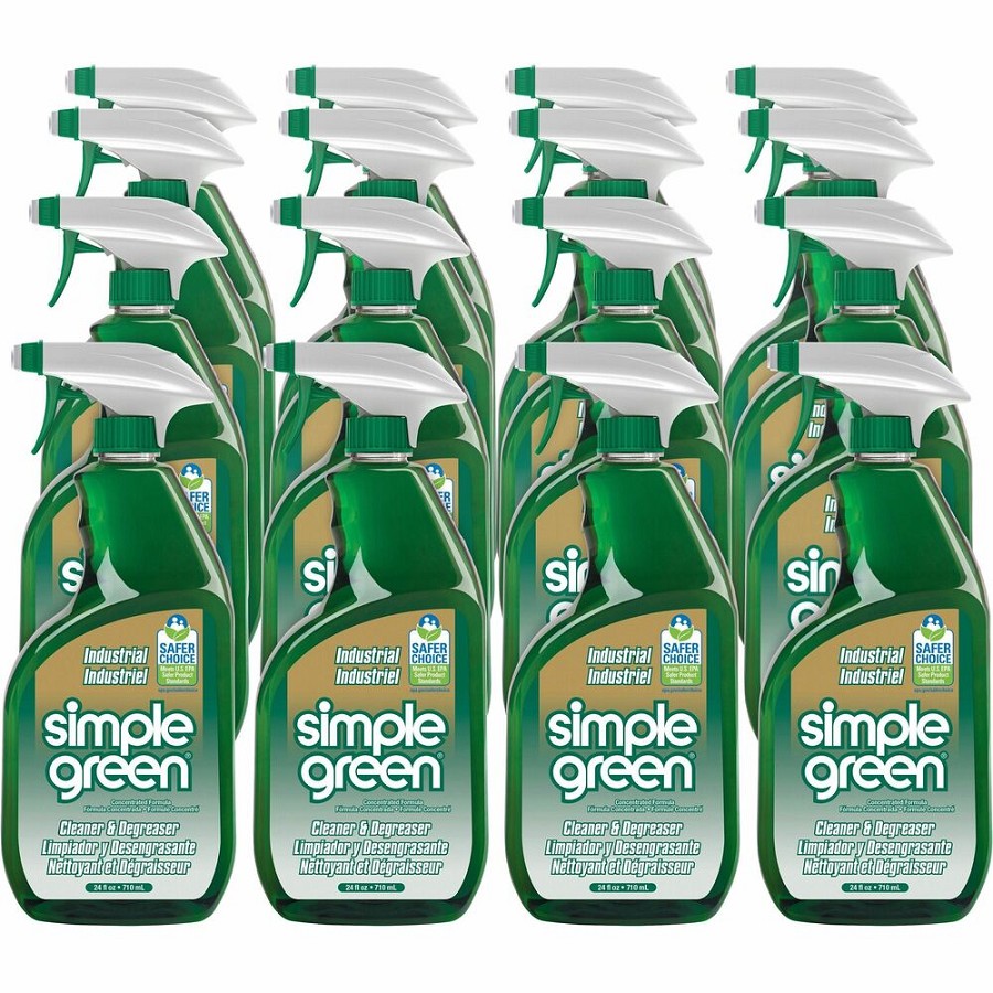 Simple Green Industrial Cleaner/Degreaser - Concentrate - Spray - 24 fl oz (0.8 quart) - Original Scent - Non-abrasive, Non-flammable - Green - 12 / Carton 