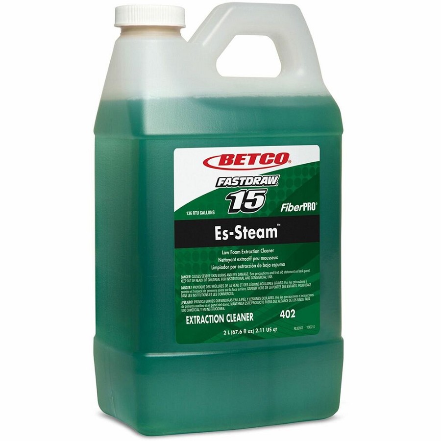 Betco FiberPRO Es-Steam FastDraw 15 Carpet Cleaner - For Carpet, Rug - Concentrate - 67.6 fl oz (2.1 quart) - Recommended For: Grease Remover, Soil Remover - Green - 4 / Carton 