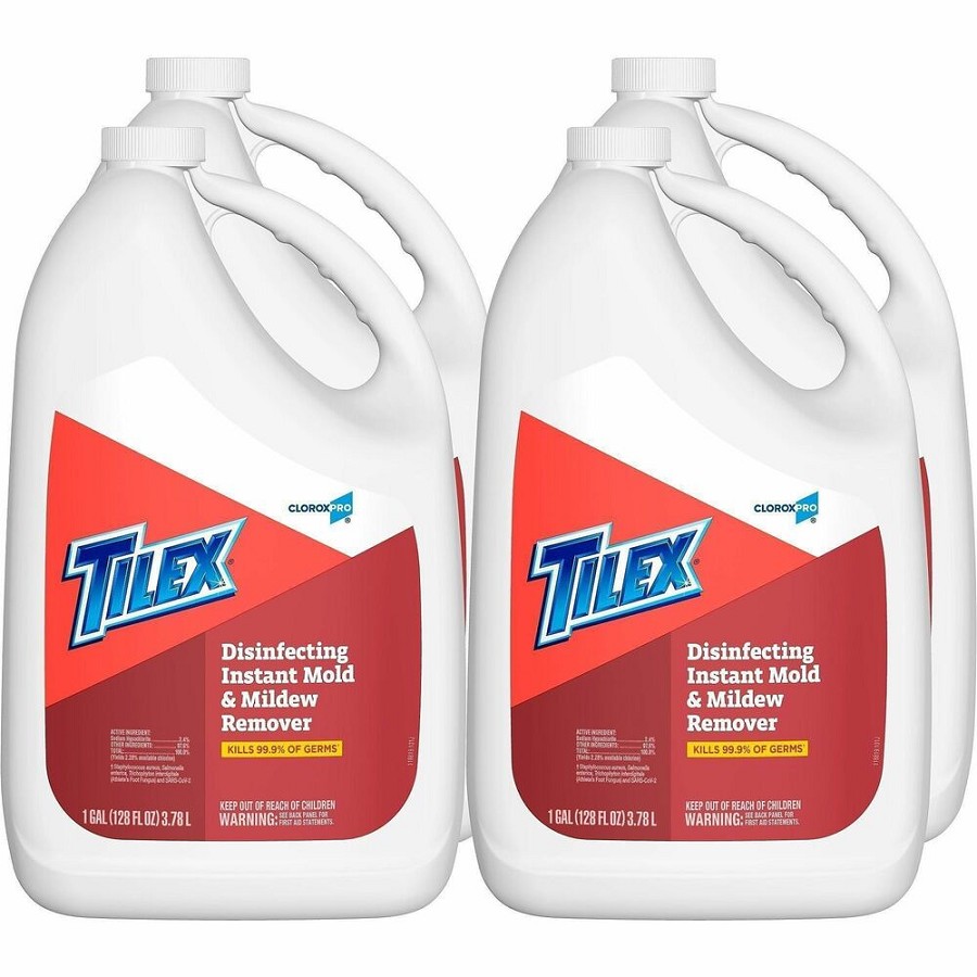 CloroxPro Tilex Disinfecting Instant Mold and Mildew Remover Refill - For Multipurpose - Liquid - 128 fl oz (4 quart) - Recommended For: Mildew Remover, Stain Remover, Mold Remover - Clear - 4 / Carton 
