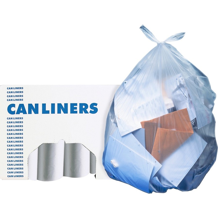 Heritage AccuFit .9mil Clear Can Liners - 55 gal/55 lb Capacity - 53' Length x 40' Width x 0.90 mil (23 Micron) Thickness - Clear - Can - 20/Roll - 5 / Carton 