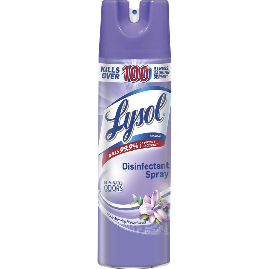 Lysol Early Morning Breeze Disinfectant Spray - For Multipurpose - 19 fl oz (0.6 quart) - Early Morning Breeze Scent - Recommended For: Germs Remover, Odor Remover, Fungi Remover, Virus Remover, Bacteria Remover - Anti-bacterial, Deodorize - Clear - 12 / 