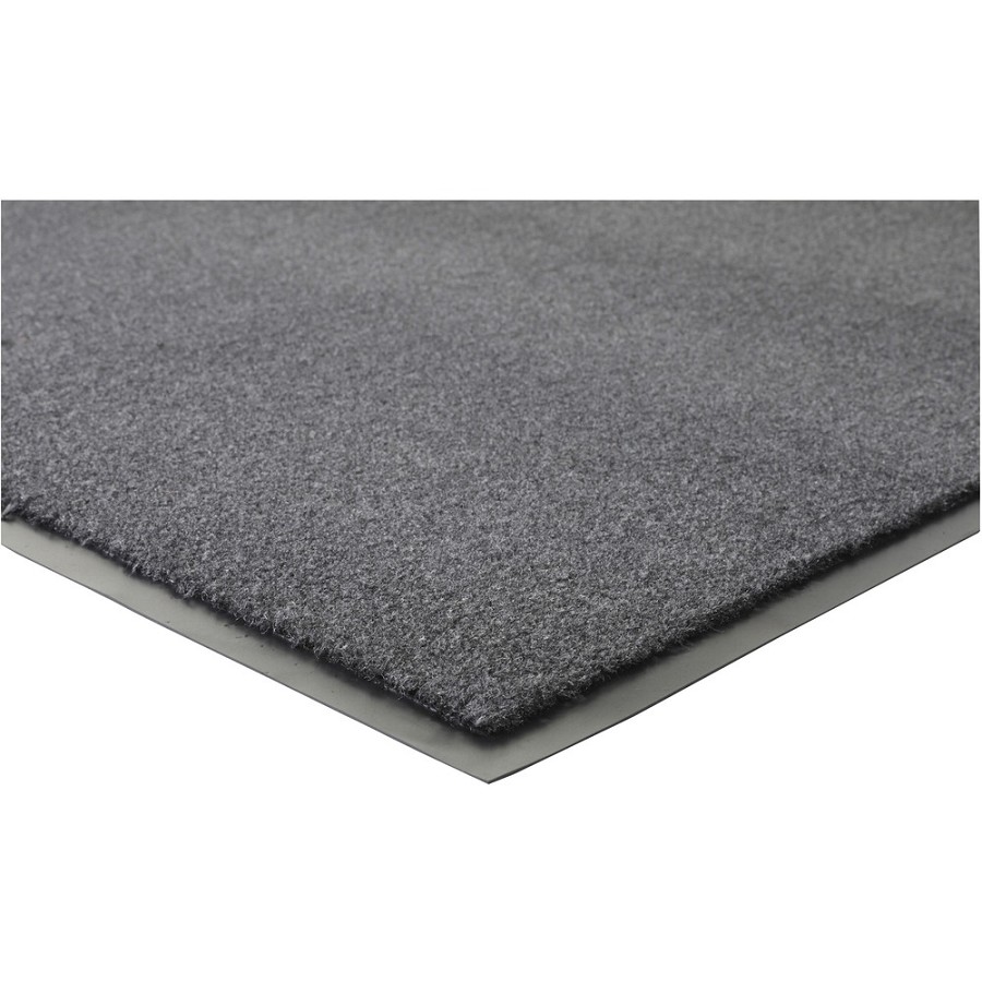Genuine Joe Silver Series Indoor Entry Mat - Building, Carpet, Hard Floor - 10 ft Length x 36' Width - Plush - Charcoal - 1 Each 