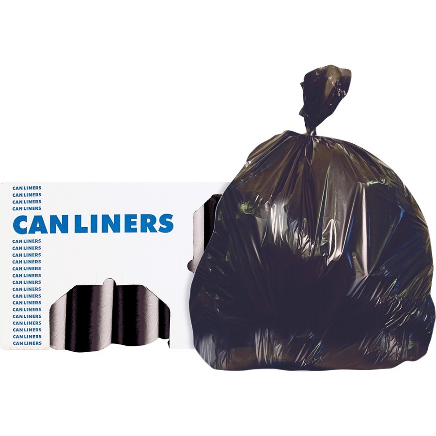 Heritage AccuFit RePrime Can Liners - 23 gal/55 lb Capacity - 45' Length x 28' Width x 0.90 mil (23 Micron) Thickness - Black - Resin - Can - 25/Roll - 8 / Carton 