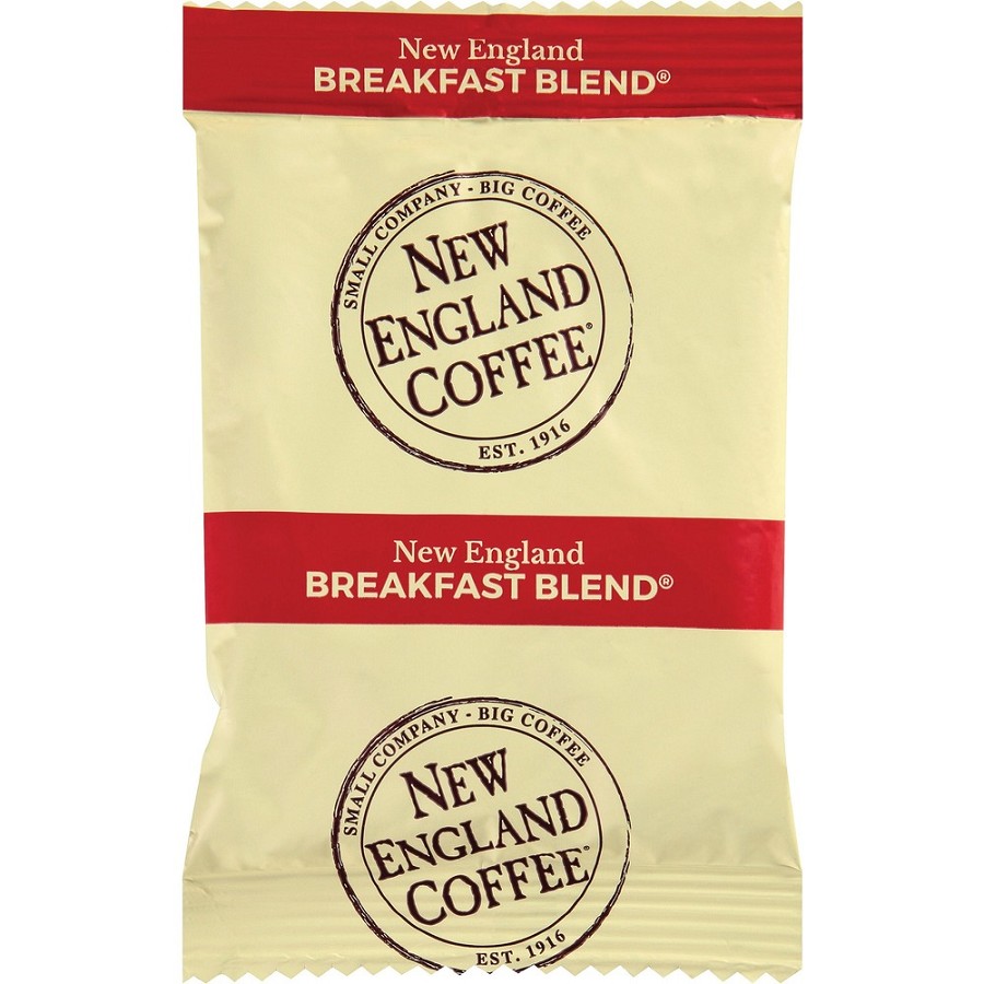New England Coffee Portion Pack Breakfast Blend Coffee - Regular - Light - 2.5 oz Per Pack - 24 - Portion Pack - 24 / Carton 
