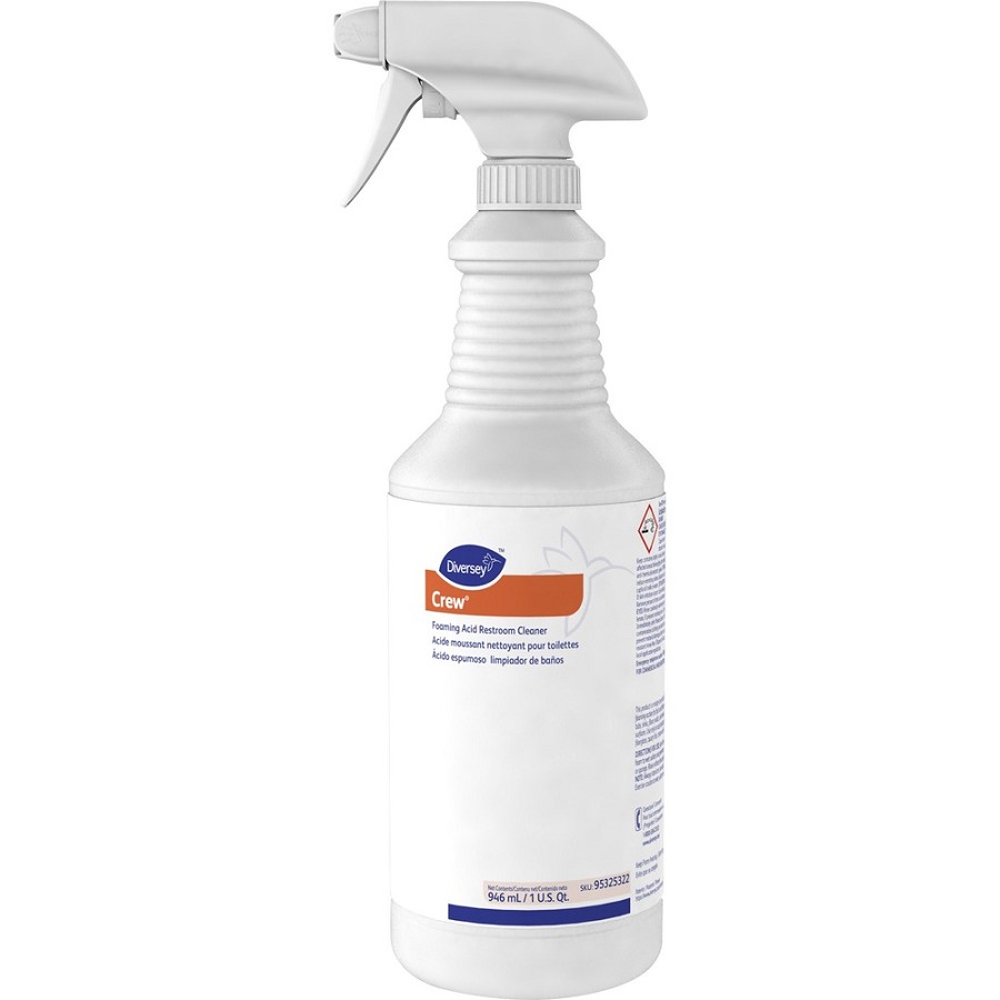Diversey Foaming Acid Restroom Cleaner - For Restroom, Multi Surface - Ready-To-Use - 32 fl oz (1 quart) - Recommended For: Soap Scum Remover, Hard Water Remover - Red - 1 Each 