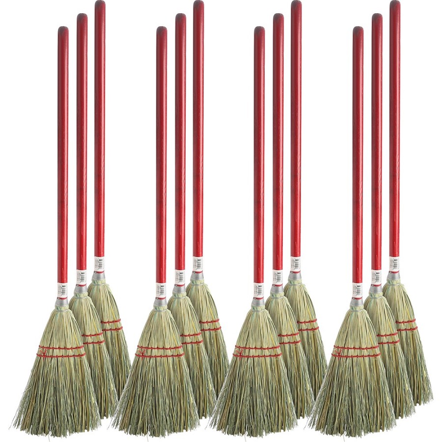 Genuine Joe Lobby Broom - 24' Handle Length - Wood Handle - Natural - 12 / Carton 