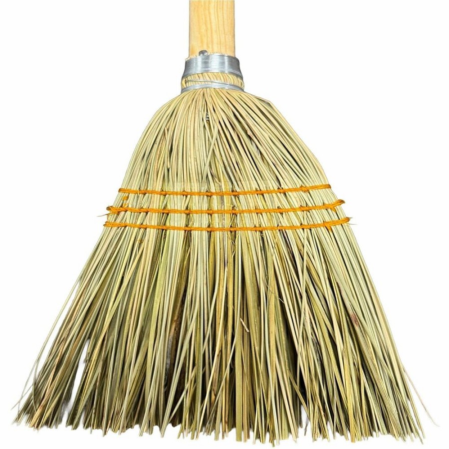 Genuine Joe Lobby Broom - 40' Overall Length - Wood Handle - Natural - 12 / Carton 