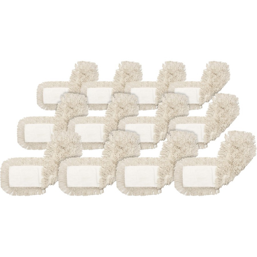 Genuine Joe Dust Mop Refill - 5' Width x 24' Length - Cut Ends, 4-ply, Quick Drying, Launderable - Cotton - Natural - 1.25 lb - 12 / Carton 