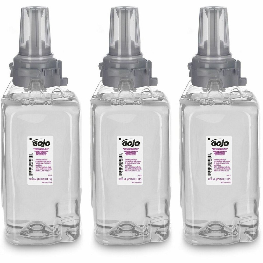 Gojo Antibacterial Handwash ADX-12 Dispenser Refill - Plum Scent - 1.32 quart - Push Pump Dispenser - Bacteria Remover - Hand, Skin - Moisturizing - Antibacterial - Clear - Rich Lather - 3 / Carton 
