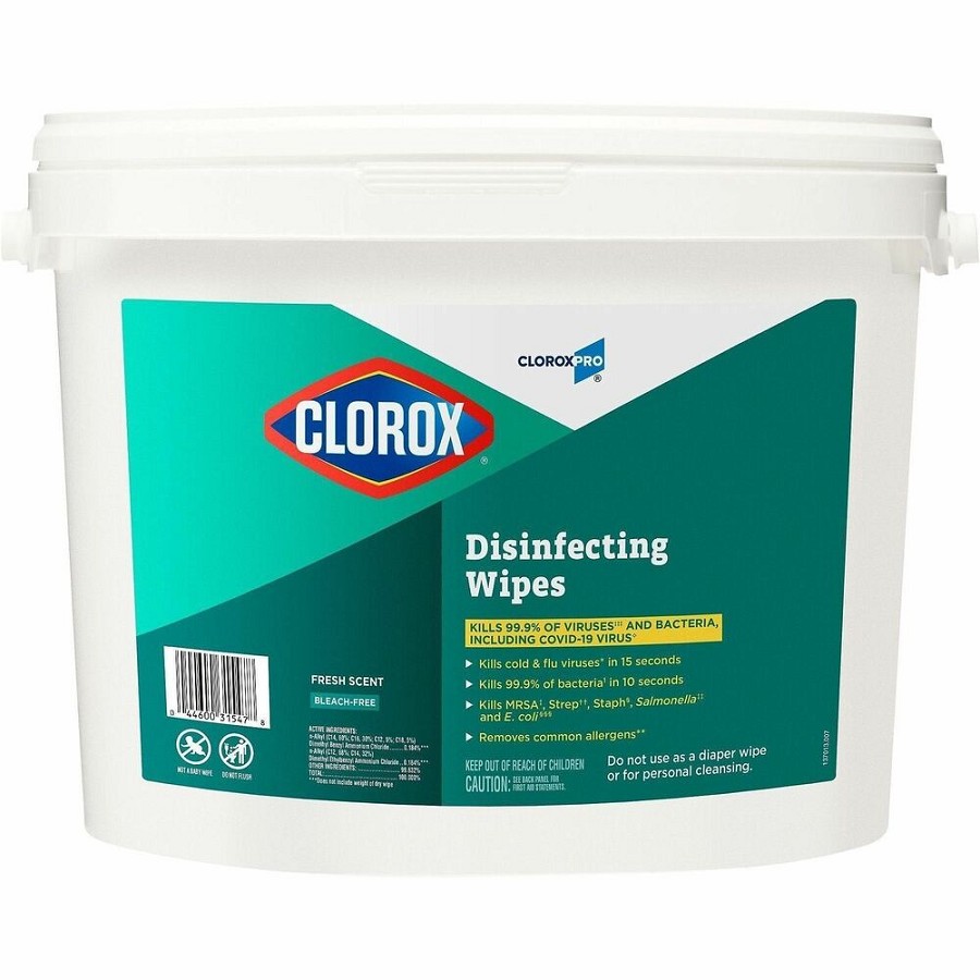 CloroxPro Disinfecting Wipes - For Multi Surface, Multipurpose - Ready-To-Use - Wipe - Fresh Scent - Recommended For: Bacteria Remover, Germs Remover, Virus Remover, Pet Dander Remover, Allergen Remover, Pollen Remover, Grass Remover, Spill Remover, Dirt 