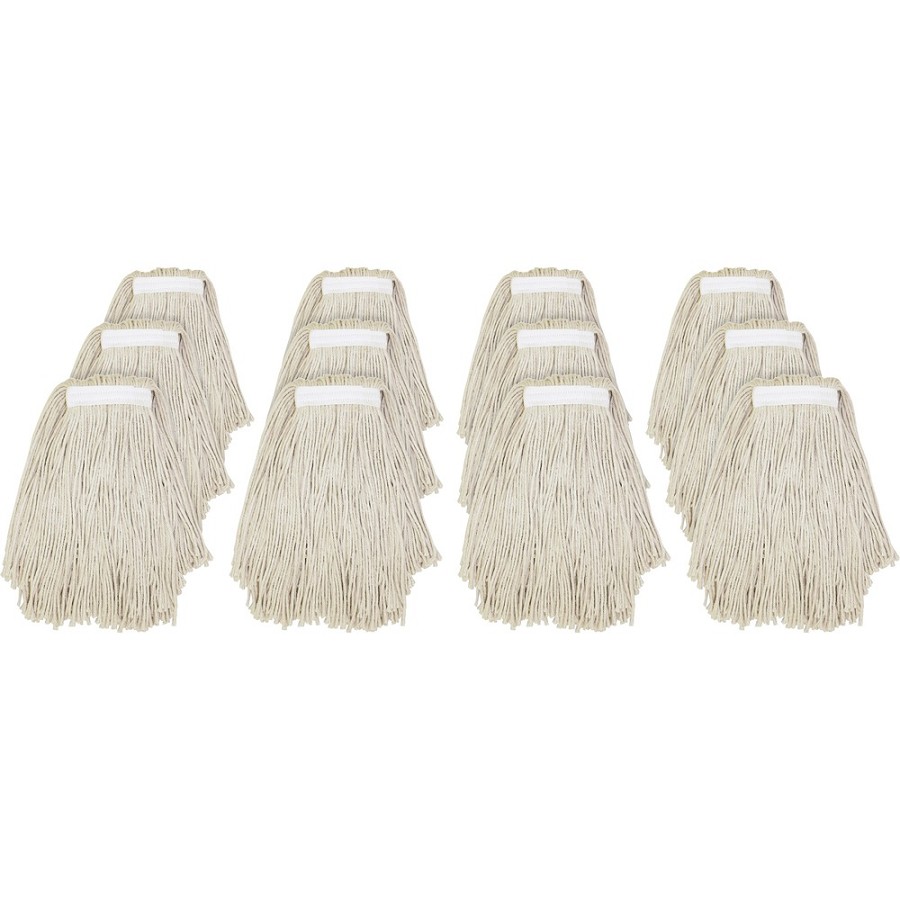 Genuine Joe Genuine Joe Clamp-style Mophead - Cotton - 12 / Carton 