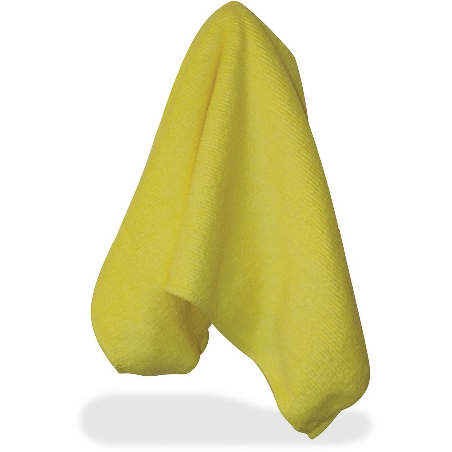 Impact Yellow Microfiber Cloths - 16' Length x 16' Width - Yellow - 12/Bag - 15 / Carton 