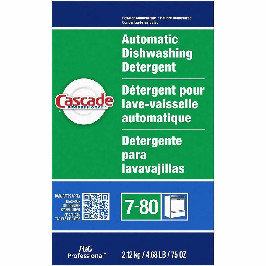 Cascade Professional Automatic Dishwasher Detergent Powder - For Dish - 75 oz (4.69 lb) - Fresh Scent - Phosphate-free - White - 7 / Carton 