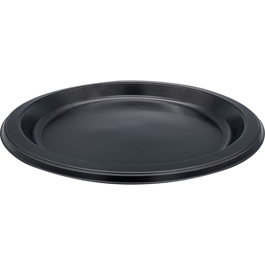 Genuine Joe 9' Round Plastic Plates - Serving - Disposable - 9' Diameter - Black - Plastic Body - 125/Pack - 4 / Carton 