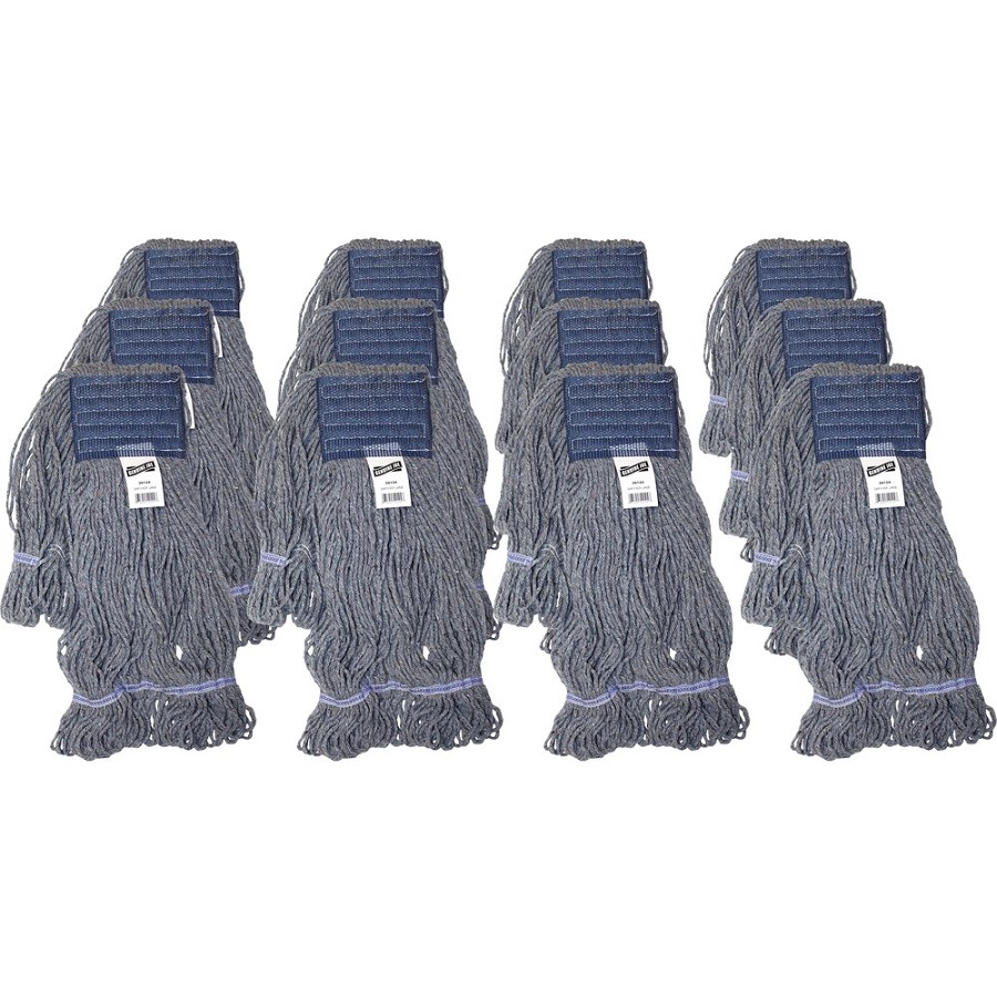 Genuine Joe 5' Headband Earth Mop Refill - Polyester Fiber - 12 / Carton 