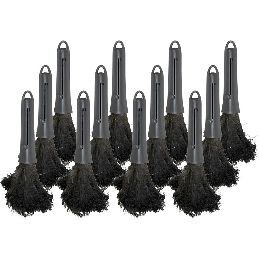 Genuine Joe Retractable Feather Duster - Plastic Handle - Brown - 12 / Carton 