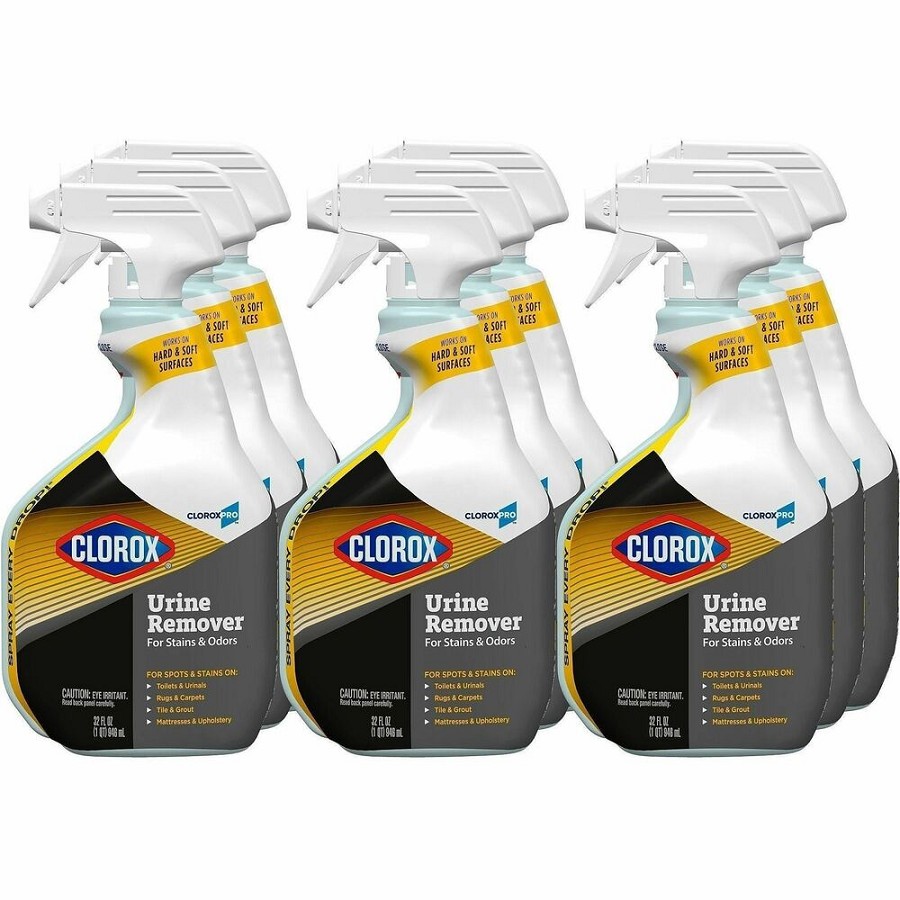 CloroxPro Urine Remover for Stains and Odors Spray - 32 fl oz (1 quart) - Absorbent, Soft - White - 9 / Carton 