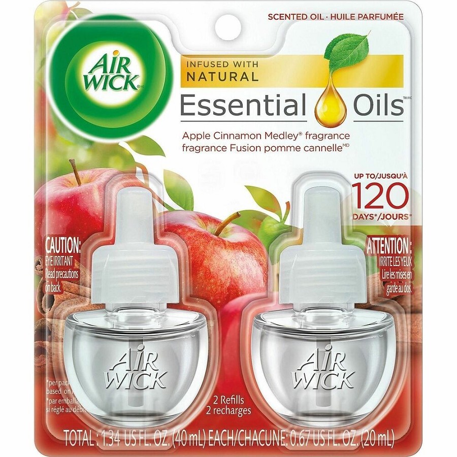 Air Wick Scented Oil Warmer Refill - Oil - 0.7 fl oz (0 quart) - Apple Cinnamon Medley - 60 Day - 6 / Carton 