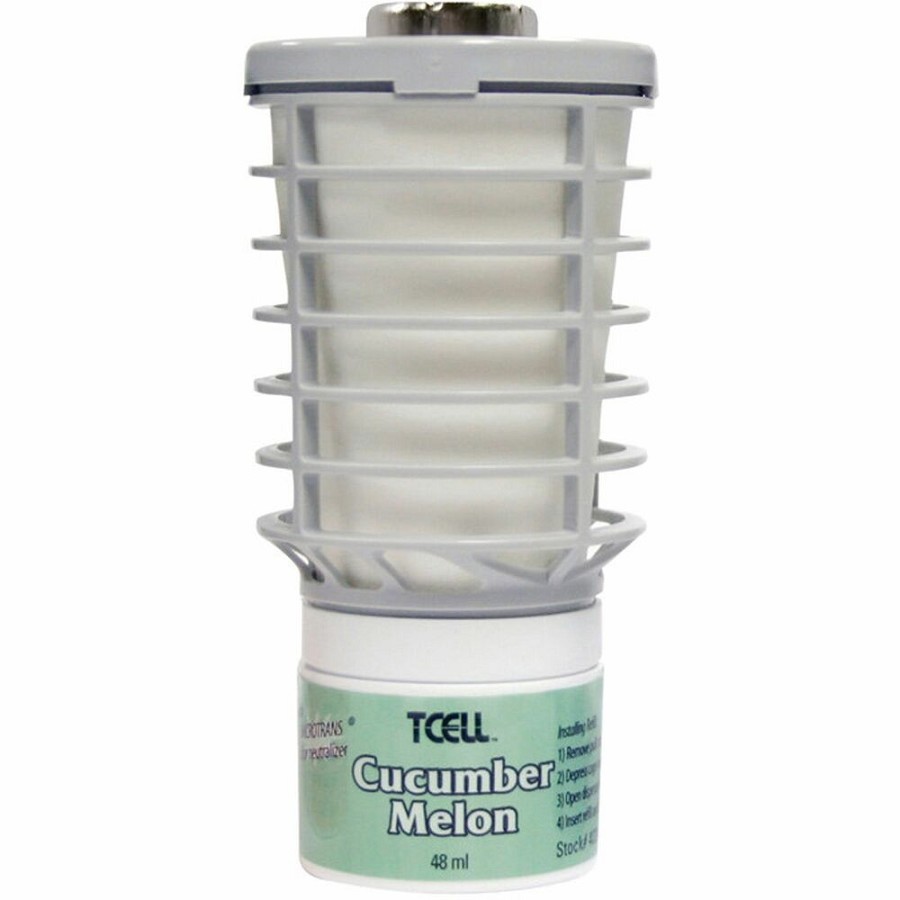 Rubbermaid Commercial TCell Dispenser Fragrance Refill - 6000 ft³ - Cucumber Melon - 60 Day - Odor Neutralizer, VOC-free, Recyclable - 6 / Carton 