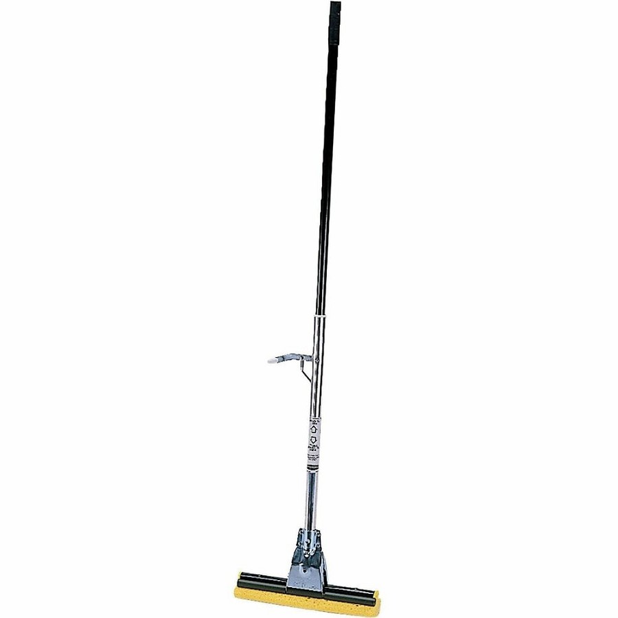 Rubbermaid Commercial 12' Head Steel Sponge Mop - 12' Width Cellulose Head Steel Handle - Refillable - Bronze - 6 / Carton 