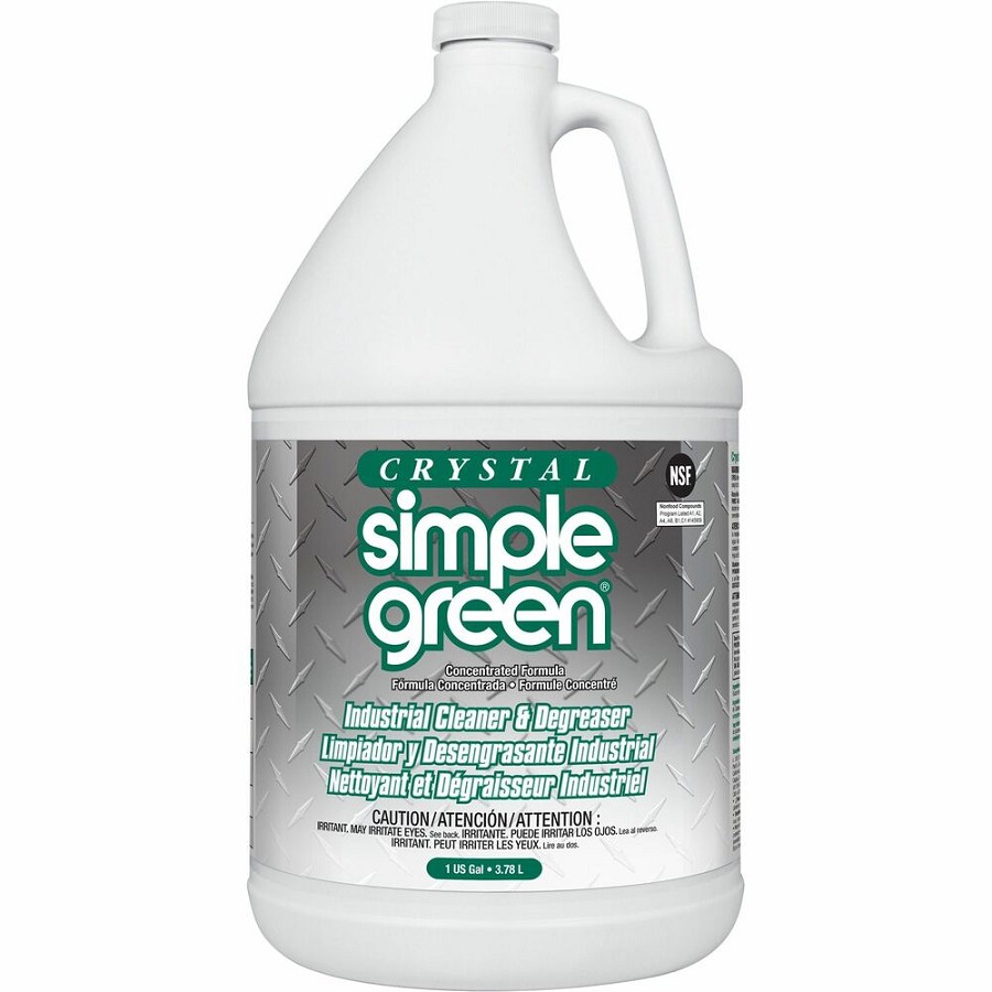 Simple Green Crystal Industrial Cleaner/Degreaser - For Multipurpose - Concentrate - Liquid - 128 fl oz (4 quart) - Fragrance-free, Non-flammable, Color-free - Clear Bottle - 6 / Carton 