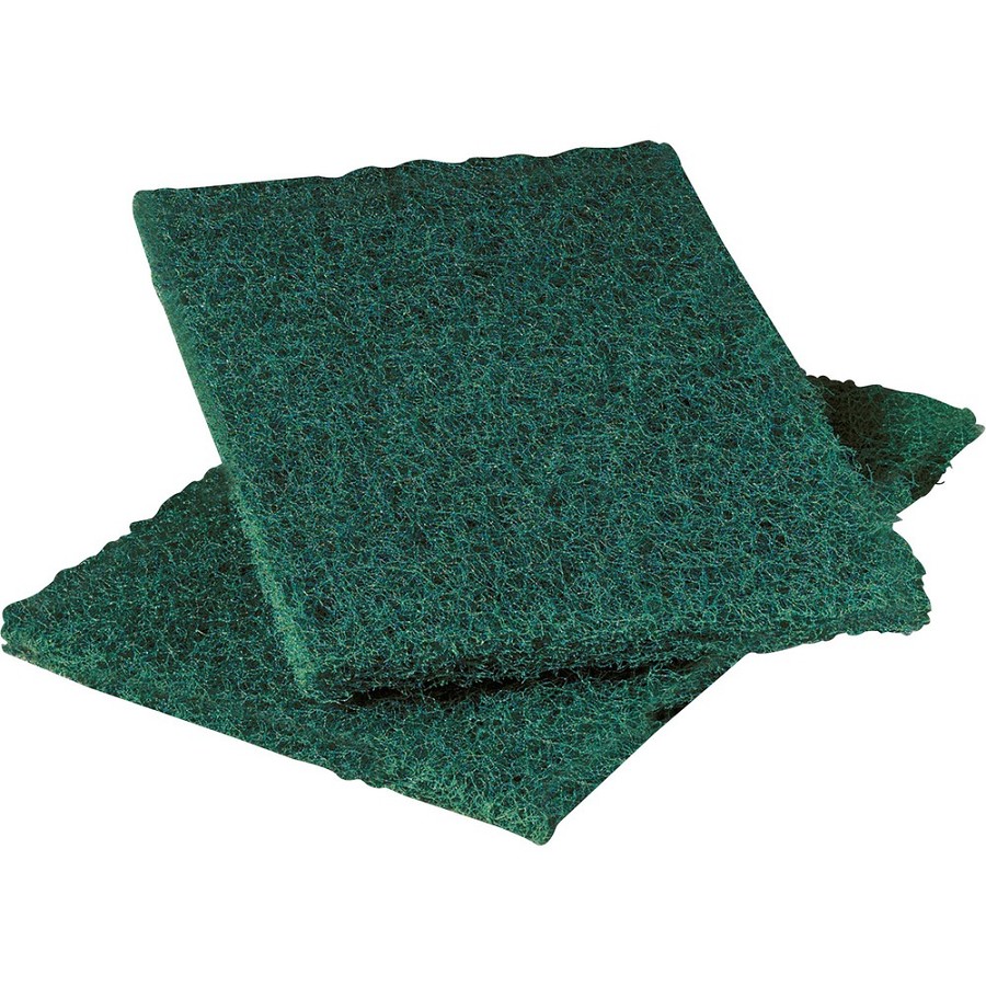 Scotch-Brite Heavy-Duty Scouring Pad - 9' Height x 6' Width - 1 Dozen/Pack - 3 / Carton - Synthetic Fiber, Resin - Green 